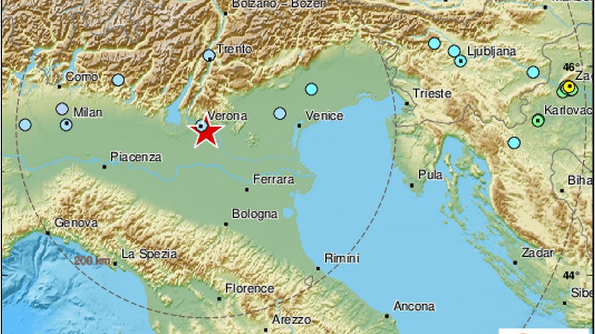 Terremoto di magnitudo 4.4 nel Veronese: la scossa avvertita in tutto il Nord