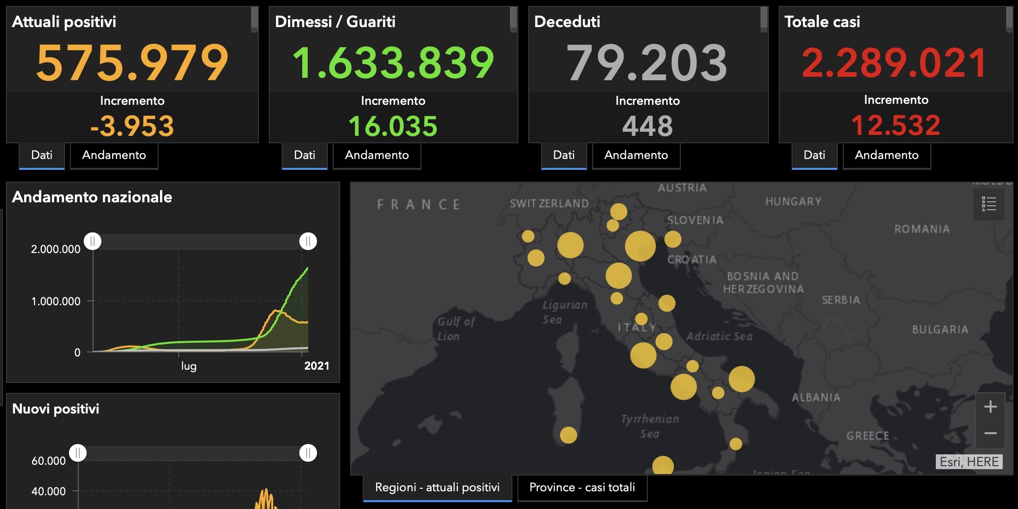 Bollettino coronavirus 11 gennaio mappa