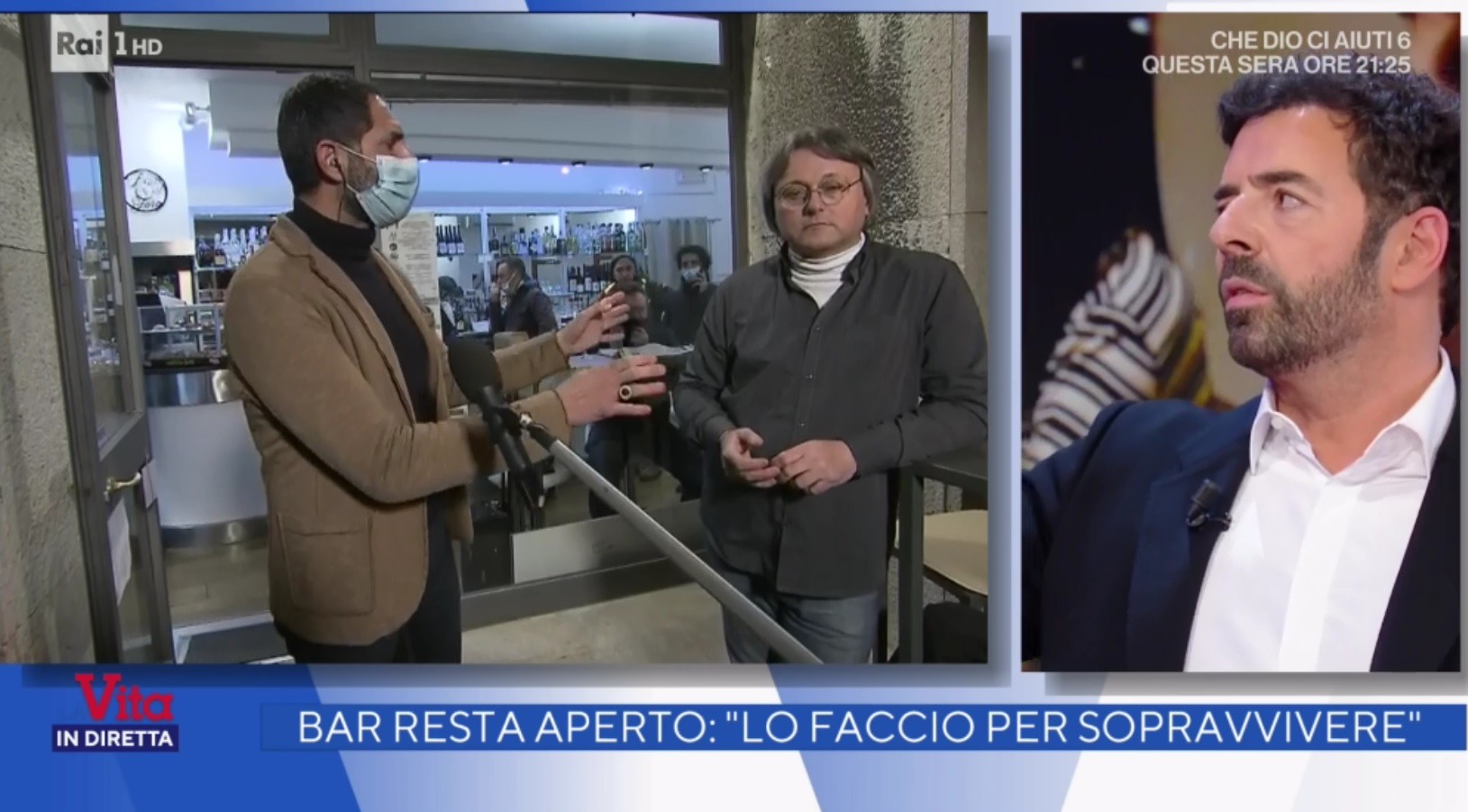 La vita in diretta, ristoratore rifiuta di indossare la mascherina. Matano interrompe il collegamento (Video)