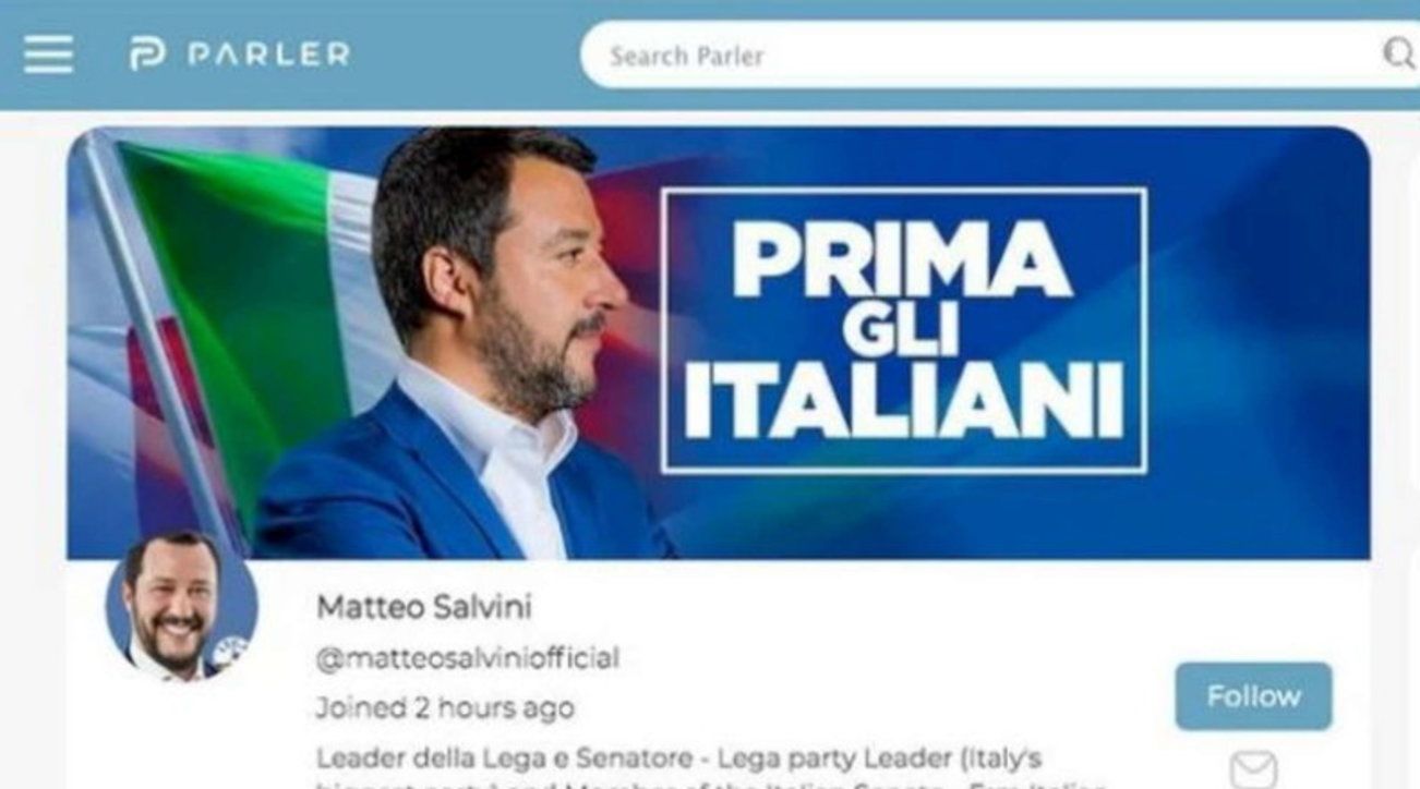 Salvini si iscrive a Parler, ma il social sovranista chiude