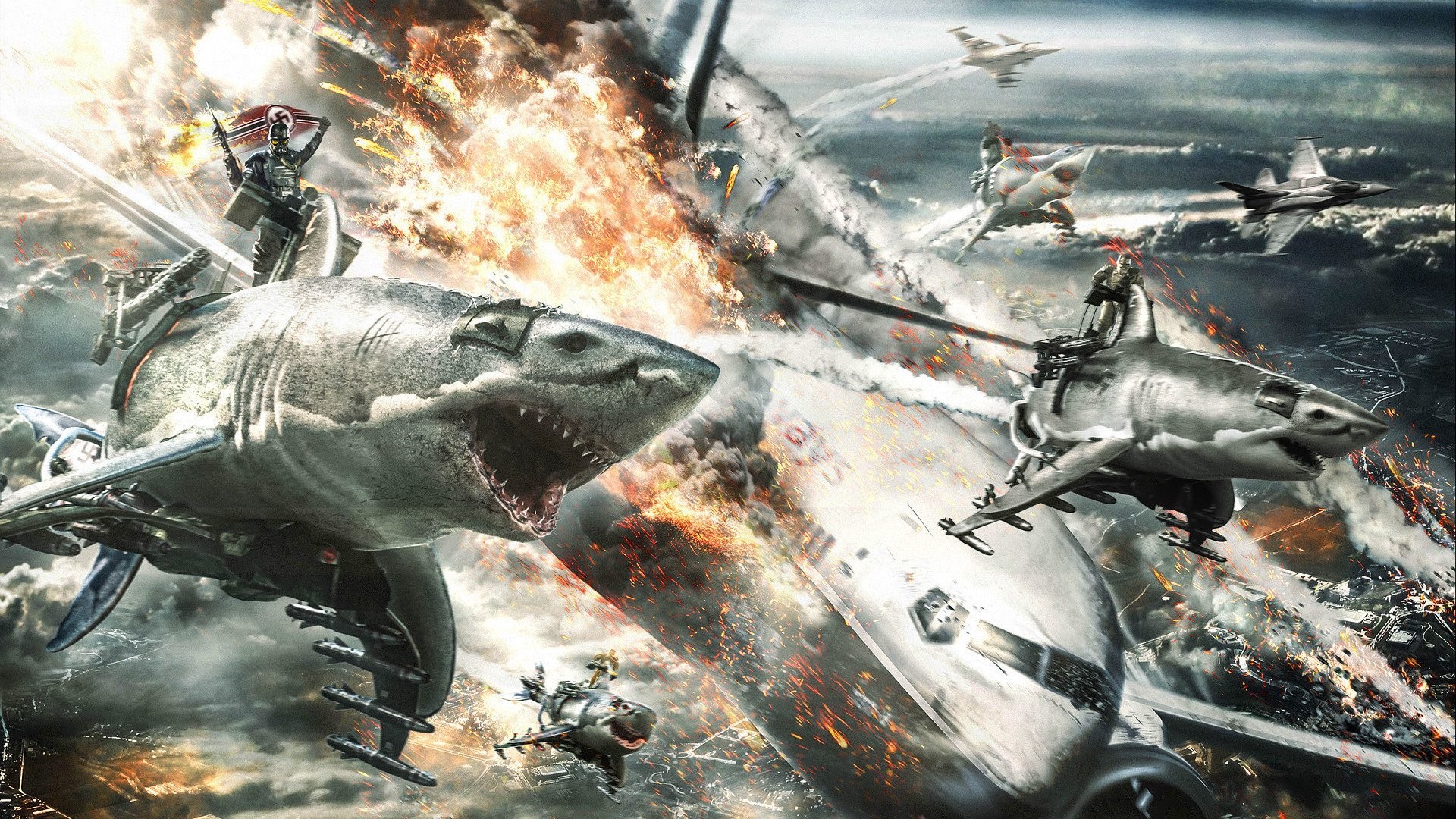 Sky Sharks: nuovo trailer dell’horror fantascientifico con squali volanti e nazisti zombie