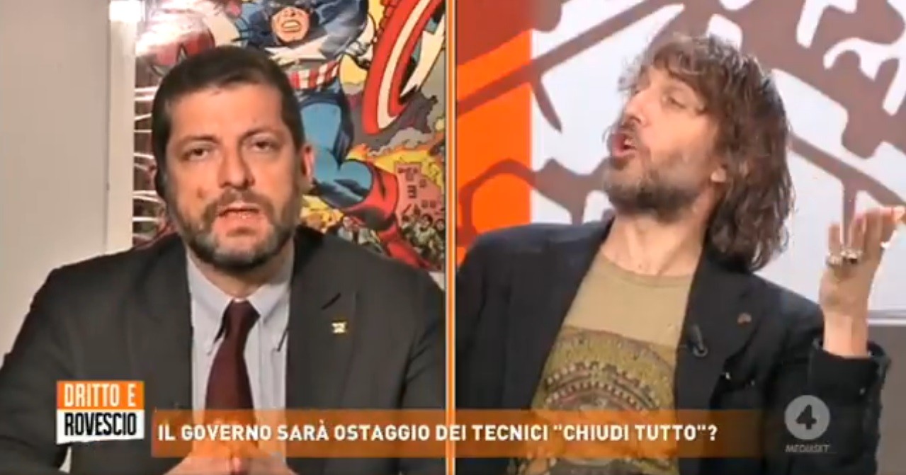 Dritto e rovescio, lite tra Giuseppe Cruciani e Andrea Romano