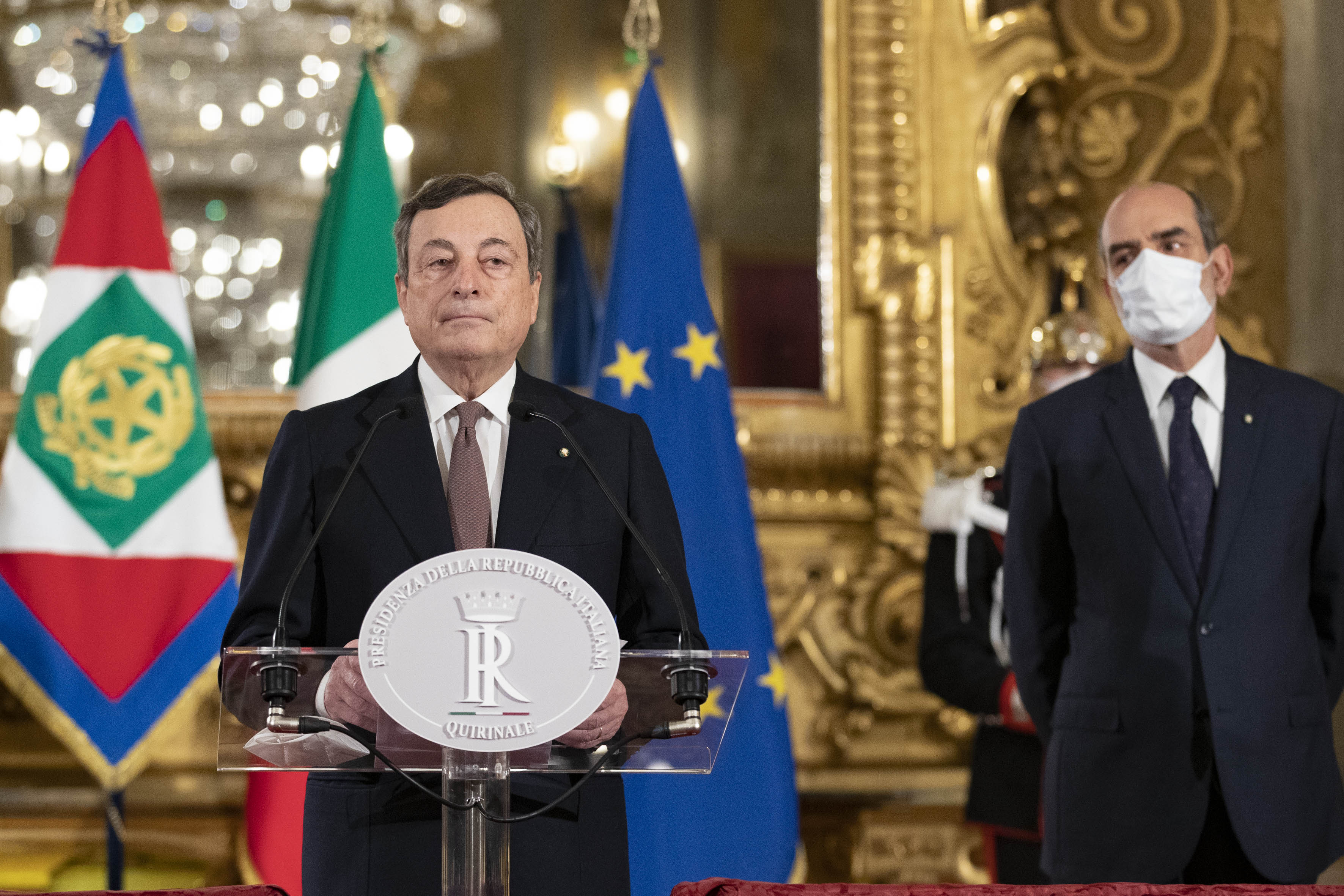 Governo Draghi, giuramento in diretta tv (e continua la ‘sfida’ di Giorgino a Mentana)
