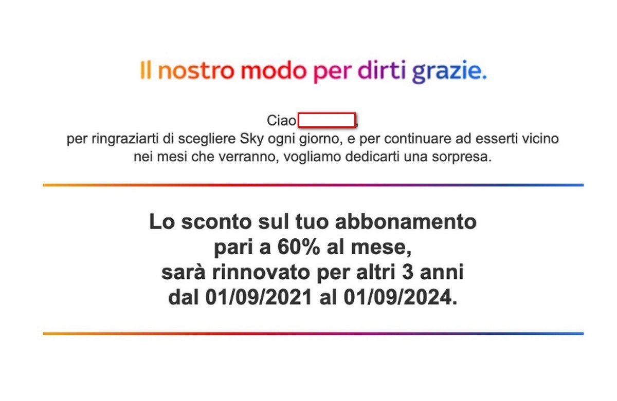 Sky sconto