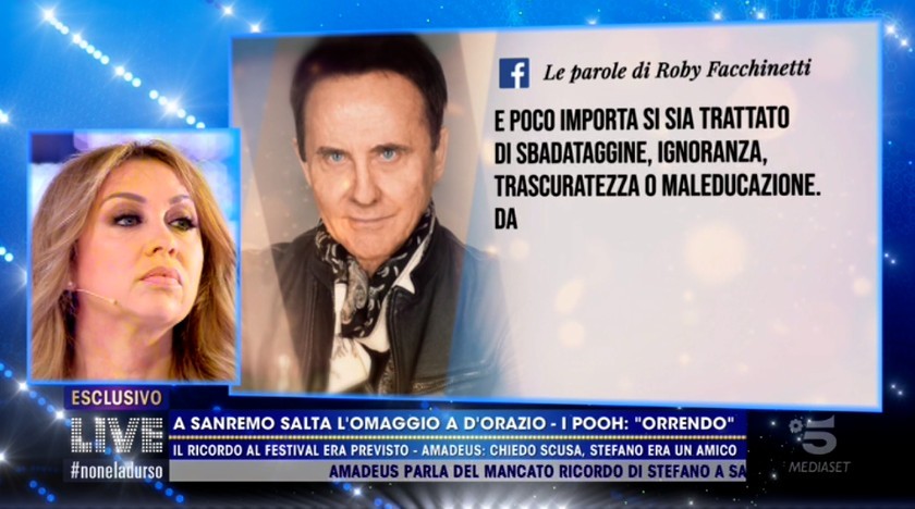 Stefano D’Orazio, la vedova Tiziana Giardoni: “Amadeus e Fiorello si sono scusati” (video)