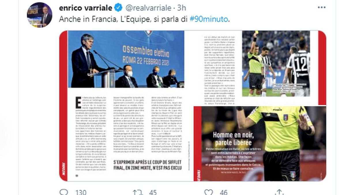 “Enrico Varriale non ha mai nascosto le sue simpatie e antipatie sportive” e lui rilancia sui social