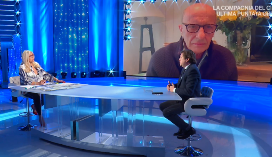 Domenica In, Alessandro Sallusti senza sottopancia per l’addio a Il Giornale