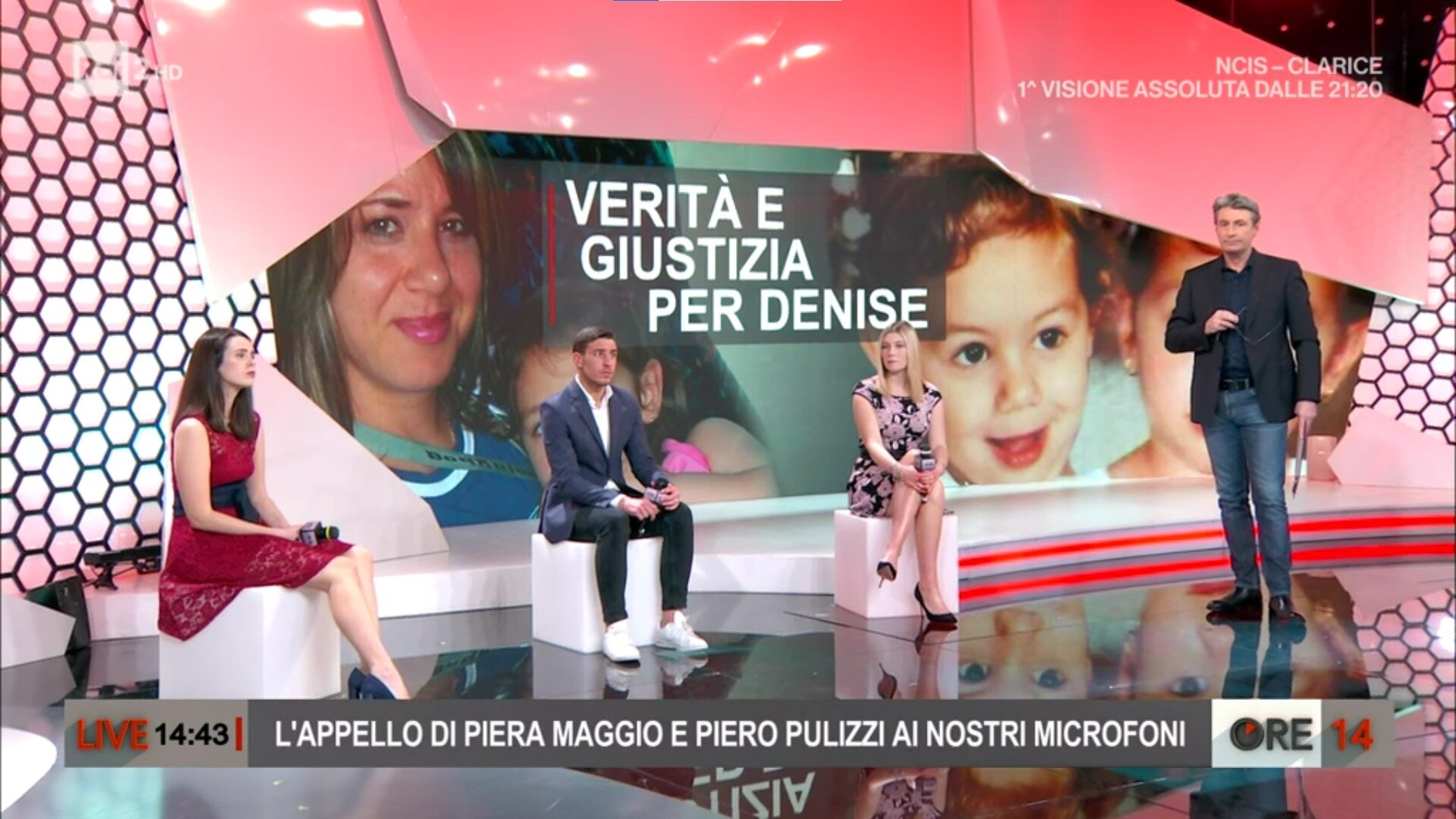 Ore 14 torna in onda da domani con tre appuntamenti speciali su Denise Pipitone. Previsto anche uno spazio in seconda serata
