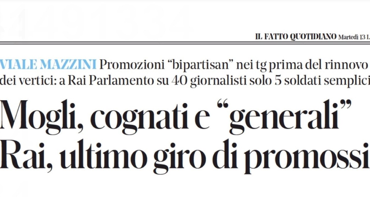 La Rai replica al Fatto: “Nessune nomine forzate nei tg prima del rinnovo dei vertici”