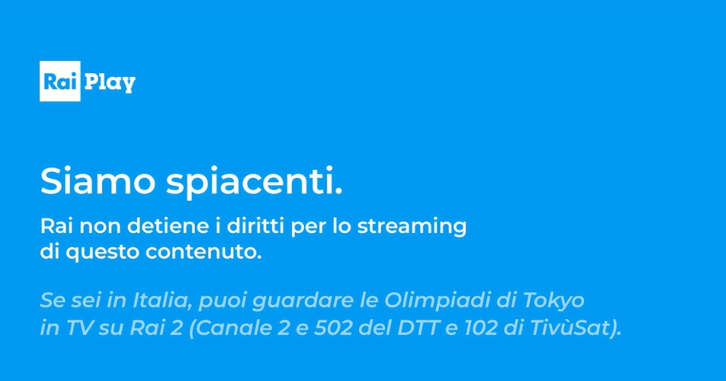 Le Olimpiadi di Tokyo 2020 non sono su RaiPlay: ed è subito anni Novanta