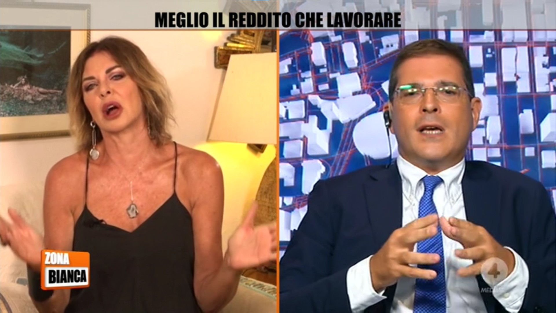 Zona bianca, scontro fra Capezzone e Parietti: “C’è sempre qualche vip con il dito alzato che dalle vacanze dice agli italiani: fate schifo”