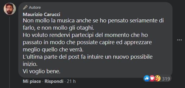 maurizio carucci non mollo la musica