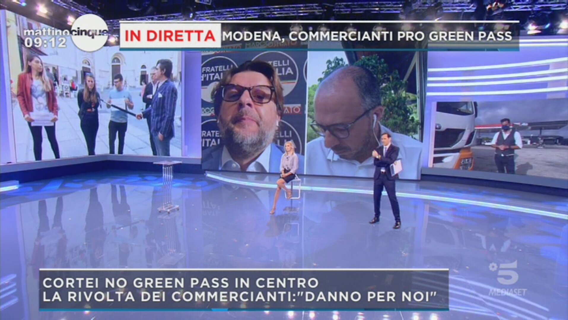 mattino cinque spazio green pass