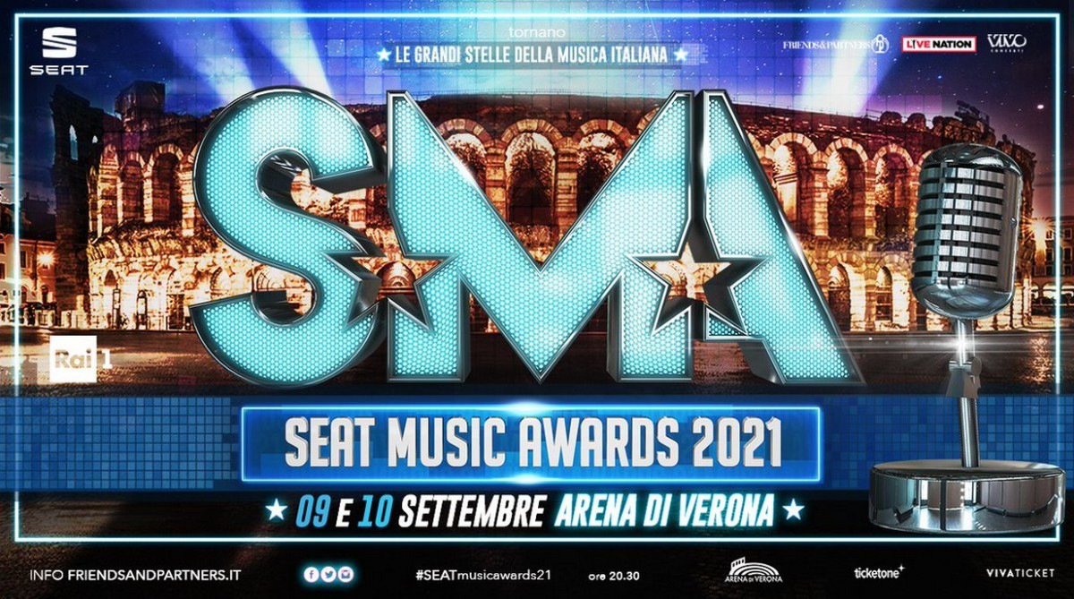 SEAT Music Awards 2021: la conferenza stampa. Carlo Conti: “Dedicheremo le serate a Raffaella Carrà. Premierò Amadeus e Maria De Filippi”