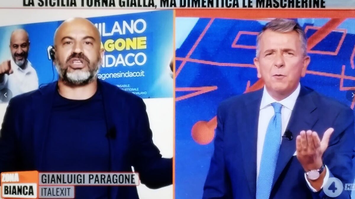 Zona Bianca, furiosa lite tra Paragone e Brindisi: “Dici caz*ate e sei in malafede”