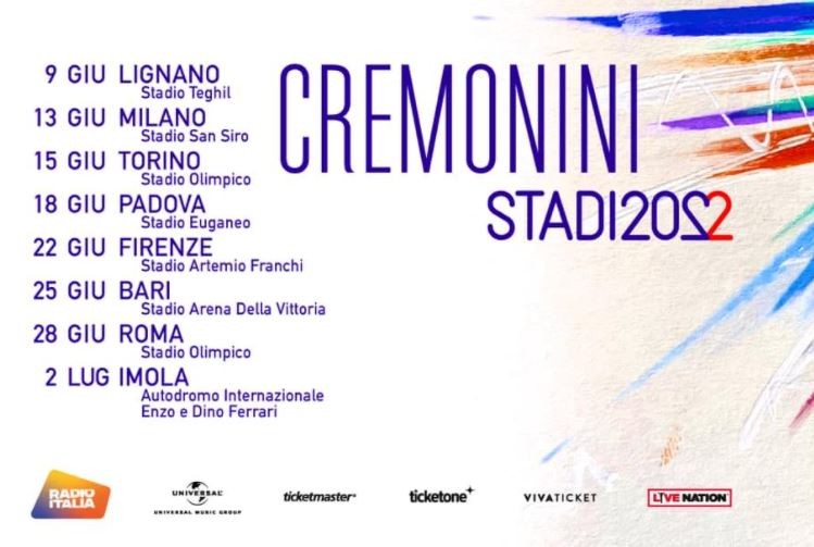 Cesare Cremonini, tour 2022 Stadi: le nuove date dei concerti del cantante, super ospite a Sanremo