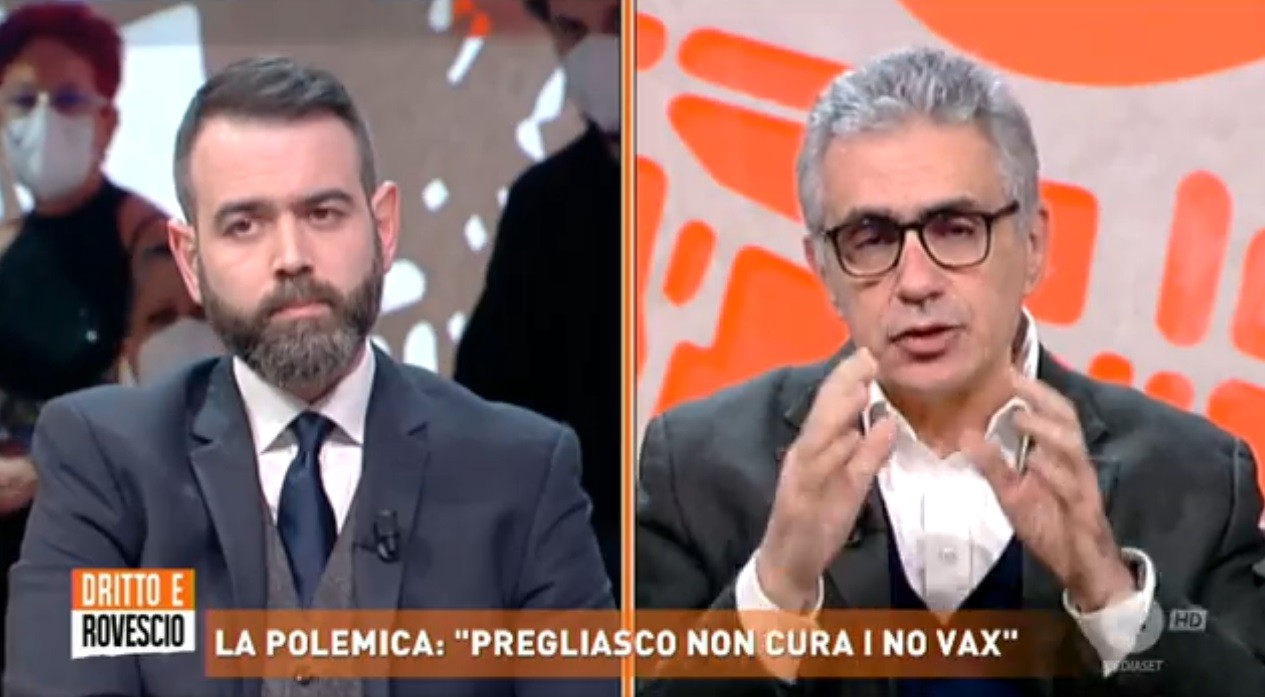 Pregliasco-Borgonovo, lo stesso duello su programmi diversi. Il talk come una pièce teatrale