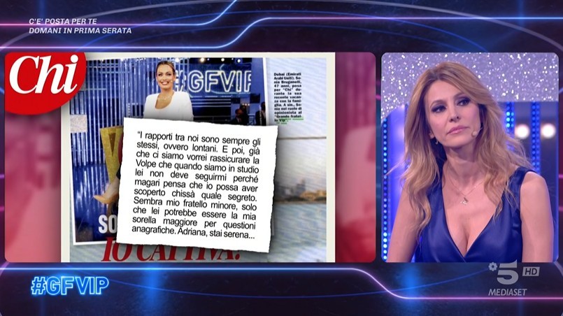 Adriana Volpe a Sonia Bruganelli: “Di cognome fai Bonolis ma non hai l’ironia di tuo marito” (video)