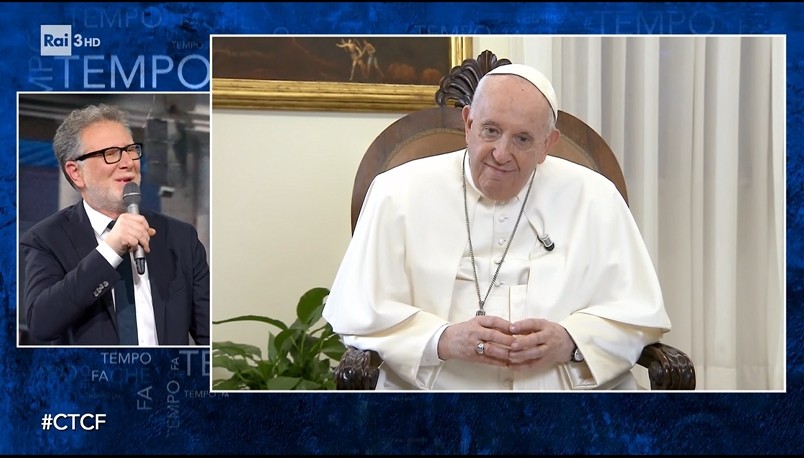 Che Tempo Che Fa, la prima volta di Papa Francesco in collegamento tv