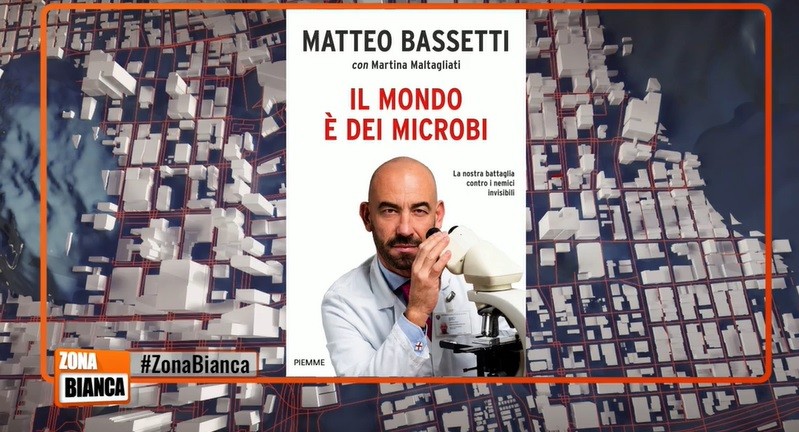 Zona Bianca, promozione al libro di Bassetti senza l’autore. Il virologo se n’era andato poco prima