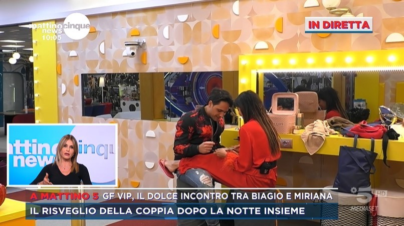 Mattino 5, Arianna David asfalta Biagio d’Anelli: “E’ un grande attore. Mi dispiace per Miriana” (video)