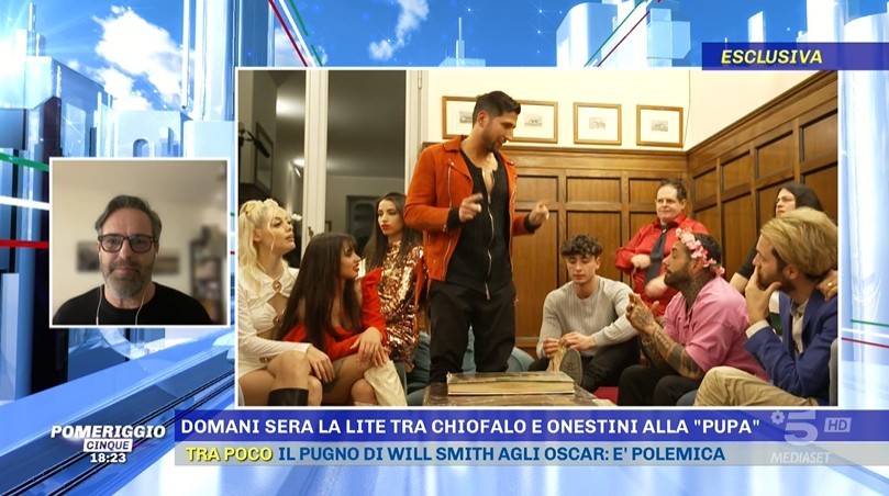 La Pupa e il Secchione show anticipazioni: la lite tra Gianmarco Onestini e Francesco Chiofalo (video)