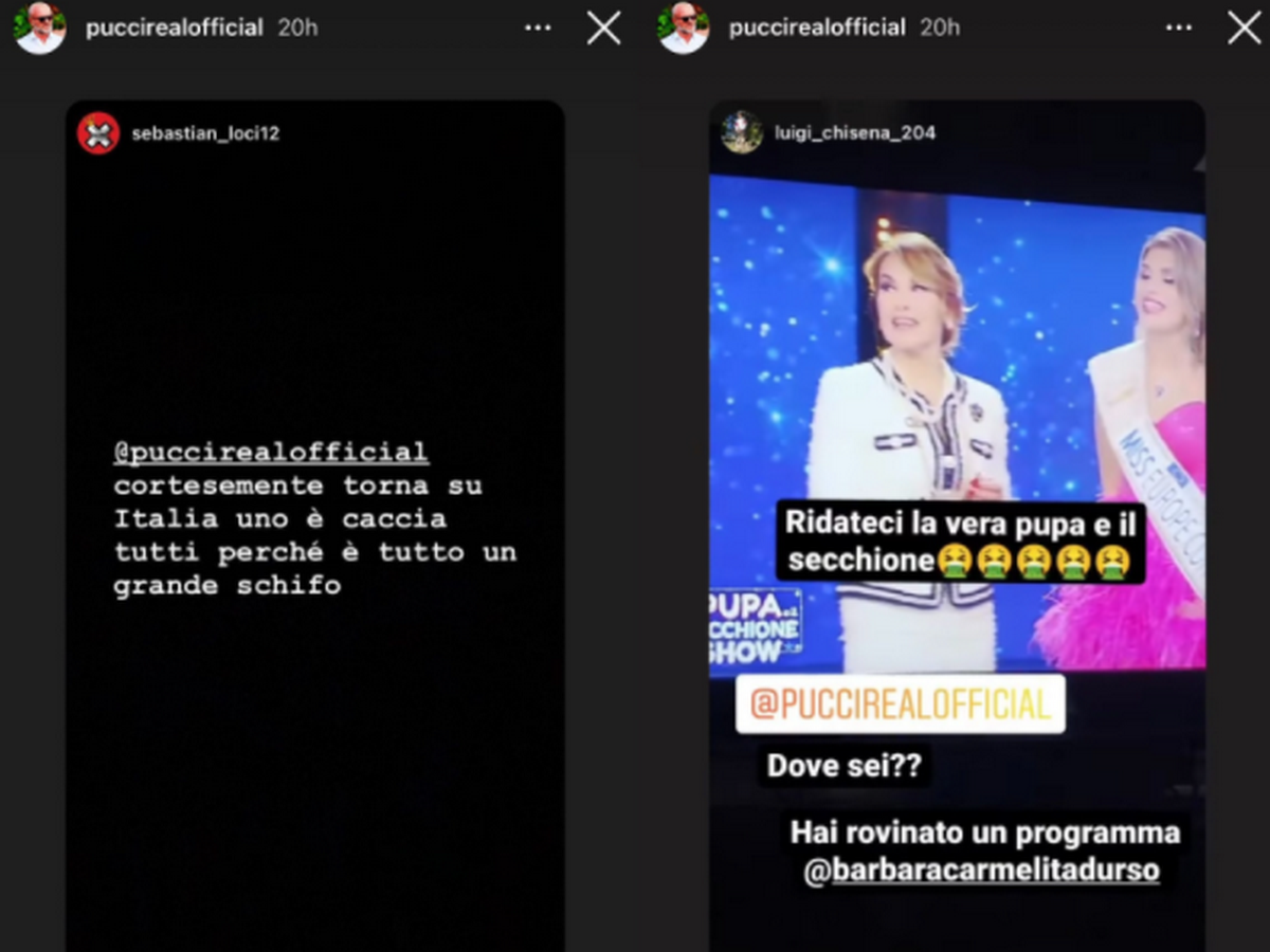 Pucci contro Barbara d'Urso