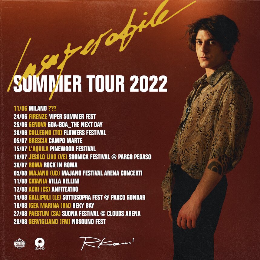 Rkomi, Insuperabile tour: i concerti nell’estate 2022 (date, città e info biglietti)