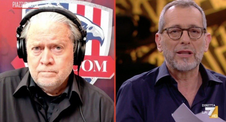 Piazzapulita, Steve Bannon scatena polemiche. Ma la sua ospitata è un colpaccio giornalistico