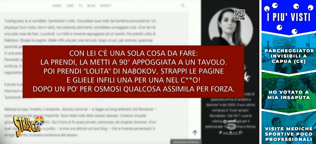 Striscia la notizia contro Lagioia