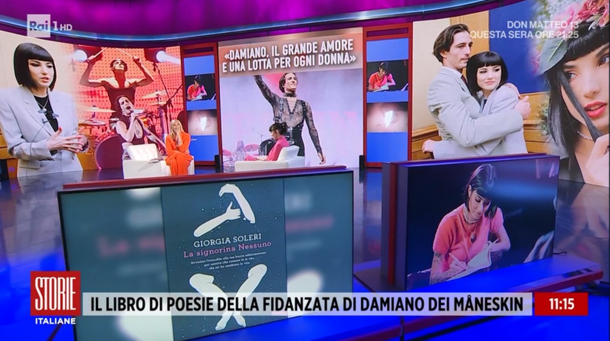 Giorgia Soleri a Storie italiane, “la fidanzata di Damiano dei Måneskin” e la tv popolare