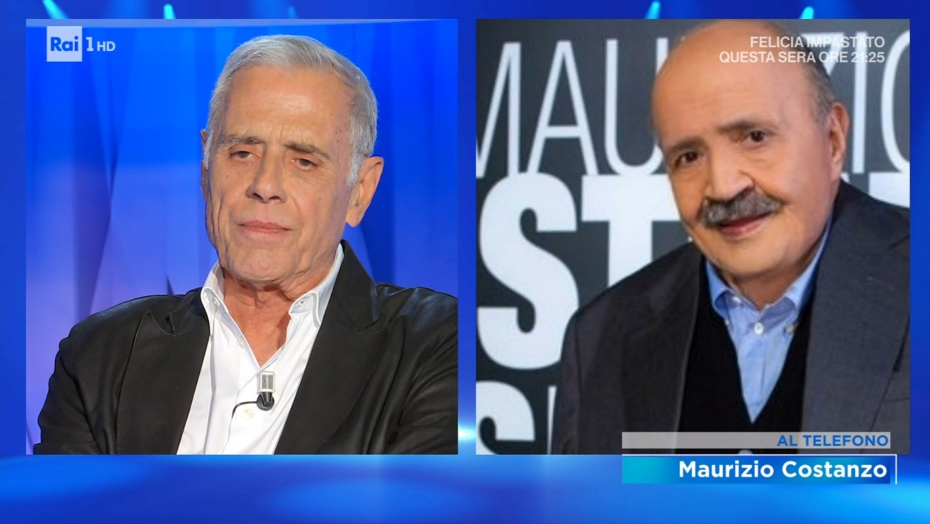 Domenica In, Maurizio Costanzo, al telefono, invita Teo Teocoli al Maurizio Costanzo Show