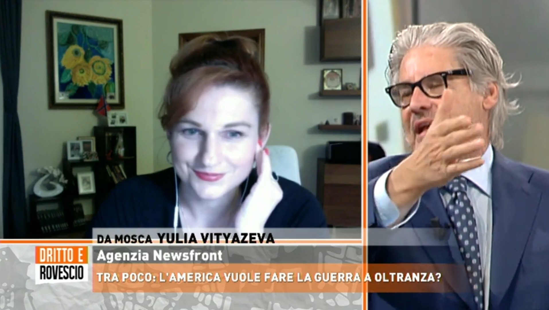 Dritto e rovescio, il vaffa di Paolo Del Debbio alla giornalista russa