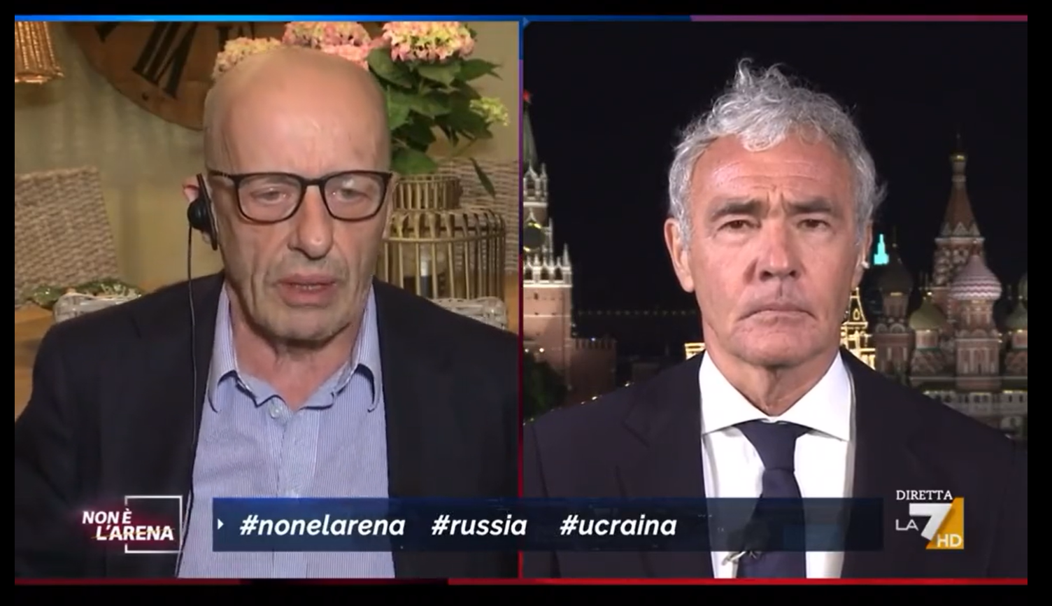 Non è L’Arena, Sallusti a Giletti da Mosca: “Asservimento totale alla propaganda, me ne vado”. E rinuncia al cachet…