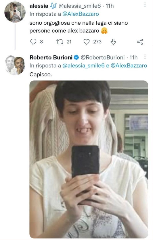 Il tweet di Burioni contro Alessia