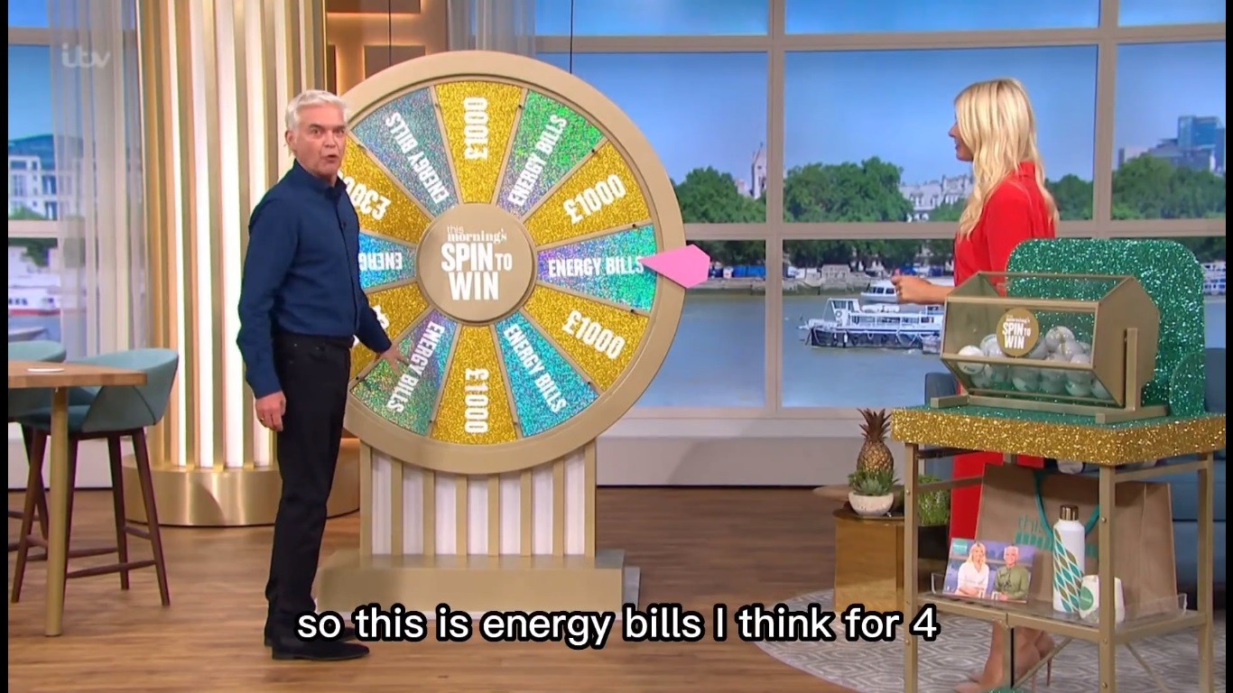 Caro energia, in UK si gioca in TV per vincere il pagamento delle bollette domestiche