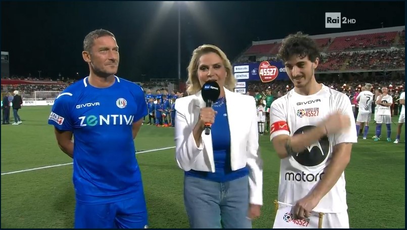La Partita del Cuore, la domanda di Simona Ventura a Totti