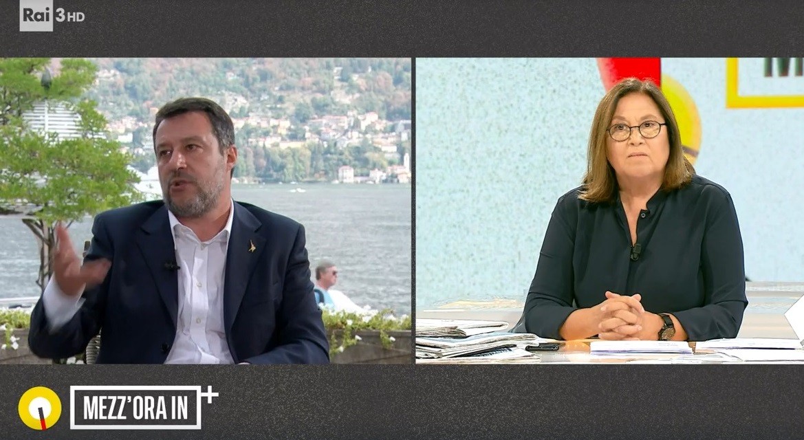 Mezz’ora in più, Salvini sbotta: “Dimmi te se devo stare la domenica a parlare di Putin” (Video)