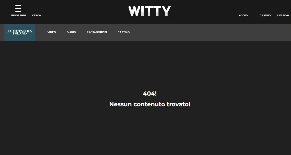 Temptation Island sparisce dai social e da Witty