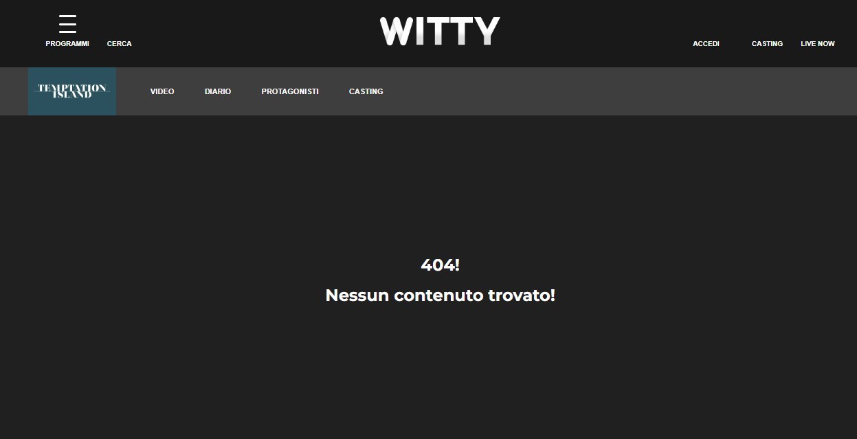Temptation Island sparisce dai social e da Witty