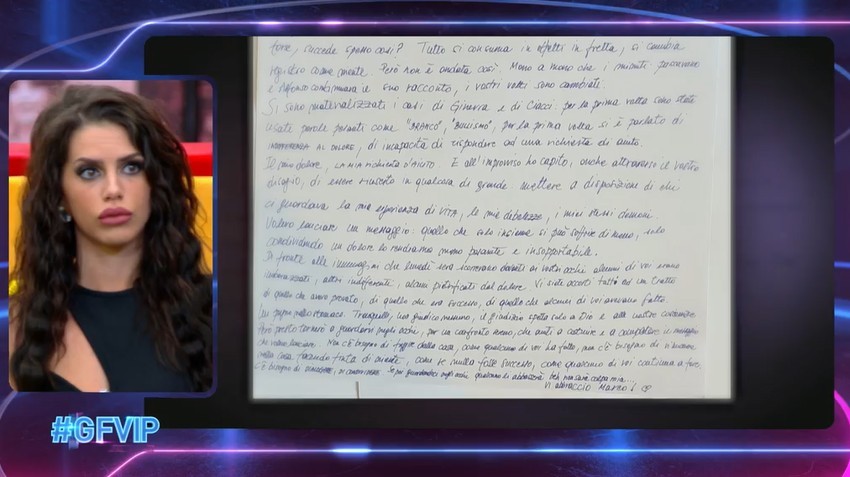 Grande Fratello Vip 7: la lettera di Marco Bellavia (video)