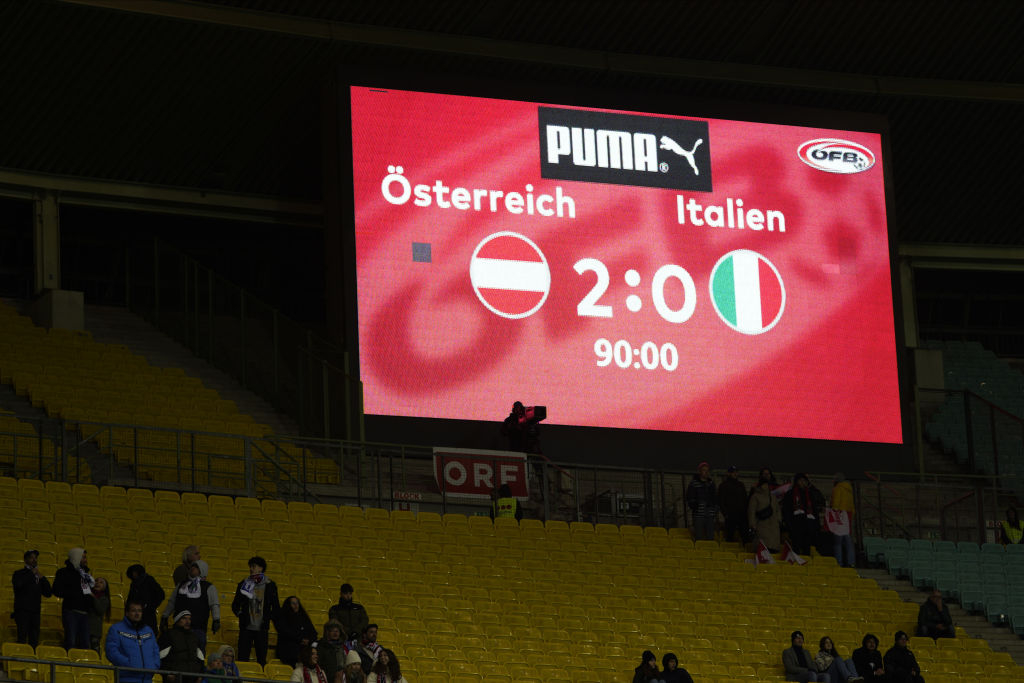 Ascolti tv domenica 20 novembre 2022: Austria-Italia a 4,1, secondo CTCF con 2,7, terzo Titanic a 2 mln
