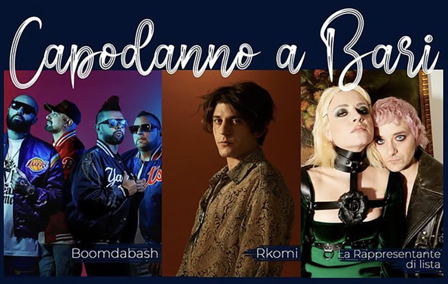 Capodanno 2023 a Bari: Rkomi, La Rappresentante di Lista e Boomdabash in concerto