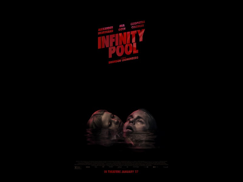 Infinity Pool: poster ufficiali del film horror di Brandon Cronenberg