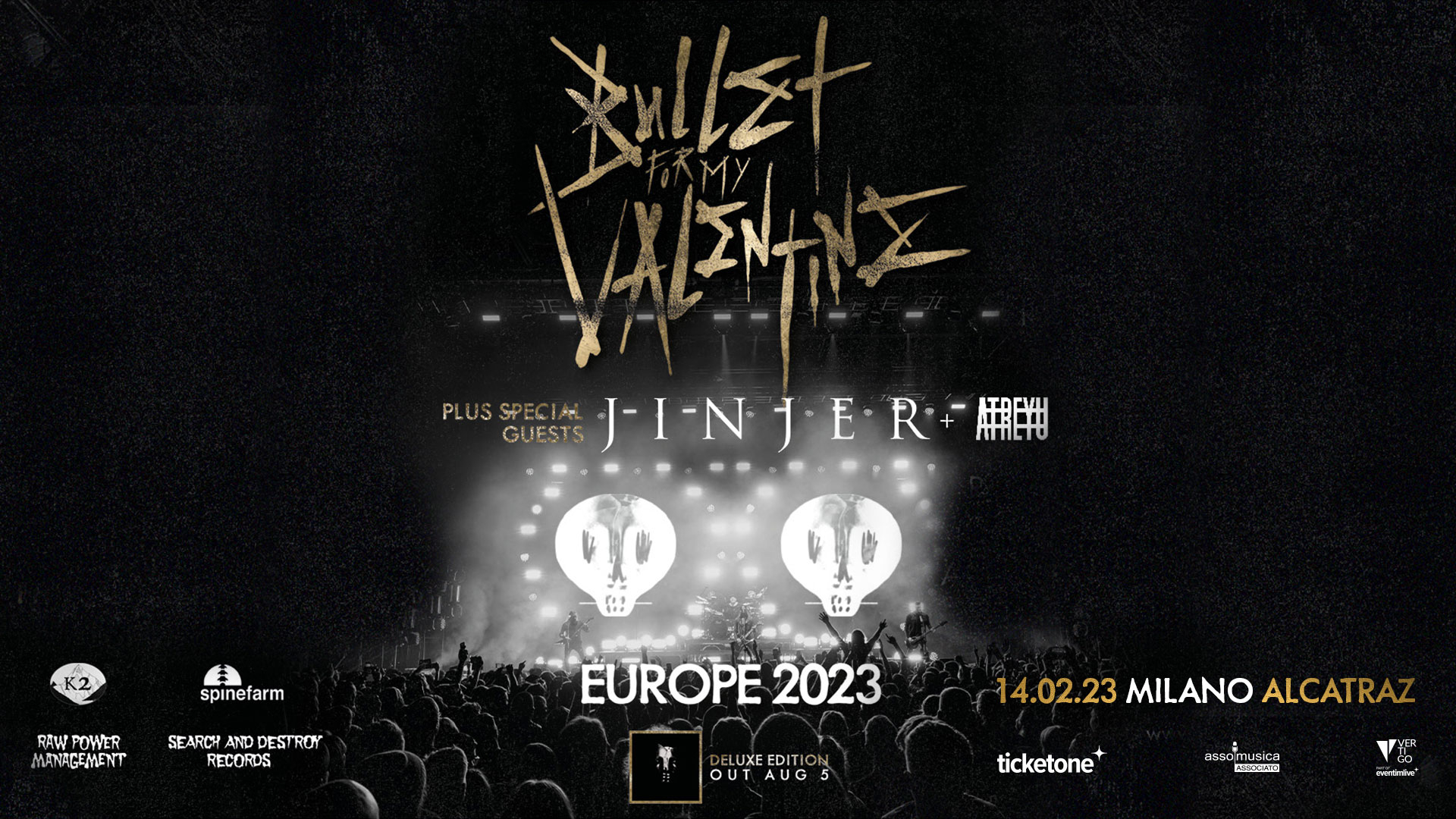 Bullet For My Valentine a Milano con Jinjer e Atreyu: i dettagli del concerto del 14 Febbraio 2023