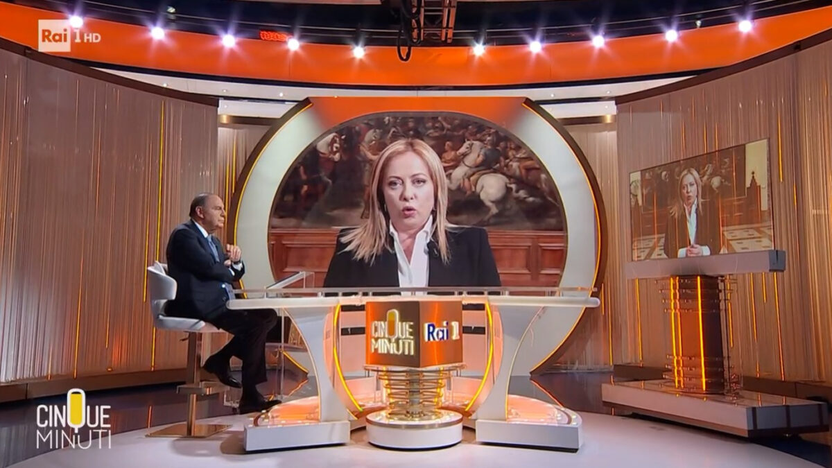 Cinque minuti di Bruno Vespa e zero domande a Giorgia Meloni (VIDEO)