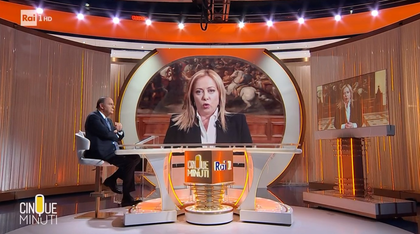 Cinque minuti di Bruno Vespa e zero domande a Giorgia Meloni (VIDEO)