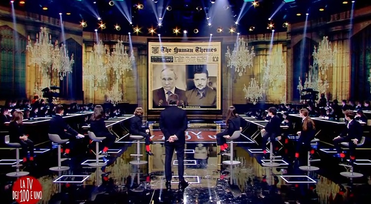 La Tv dei 100 e uno e quelle domande su Putin e Zelensky. L’eterno quesito: come vanno trattati i bambini?