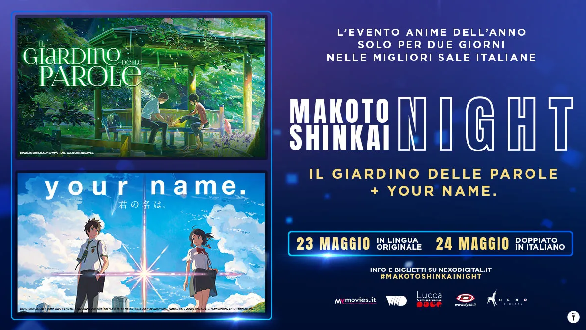 Makoto Shinkai Night: “Your Name” e “Il Giardino delle Parole” al cinema il 23 e 24 maggio