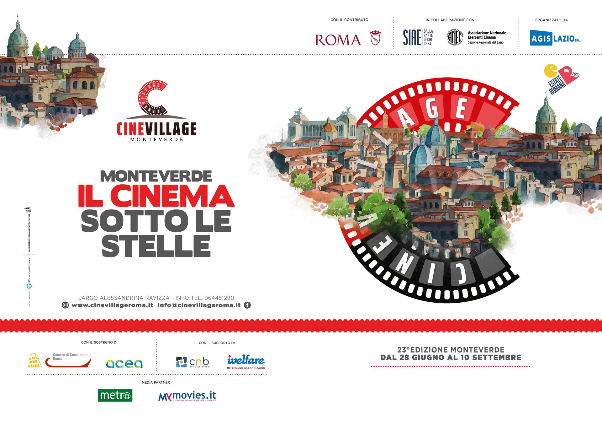 Arene Cinevillage Roma 2023: il programma di proiezioni ed eventi dal 24 al 30 luglio